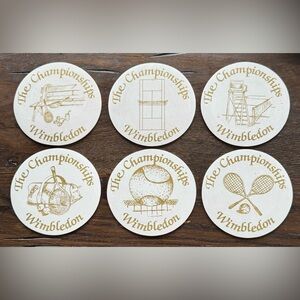 Vintage Wimbledon Coasters ‘The Championships’ 4” Round